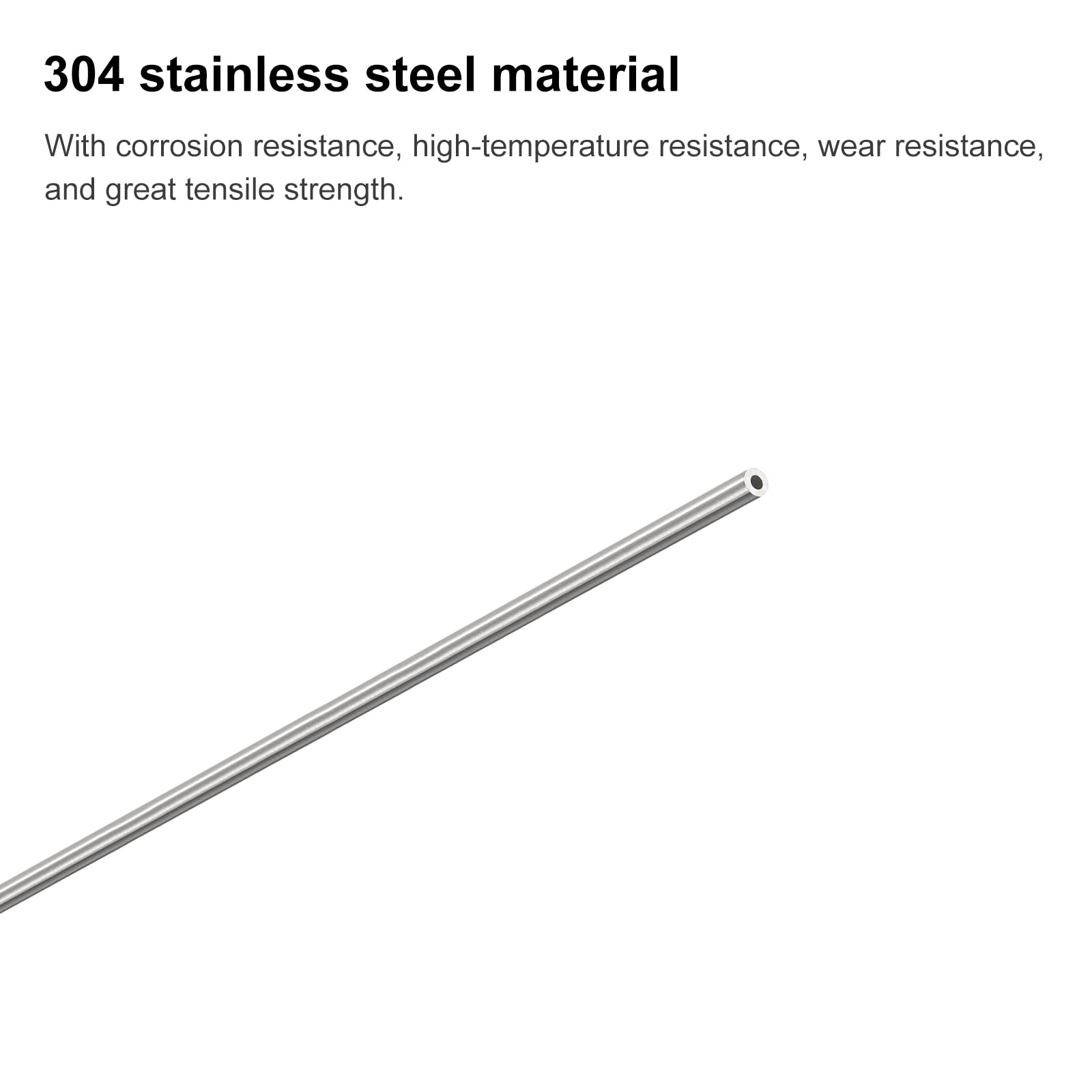 Tubo Acciaio Inossidabile 304 OD 1mm x 0.3mm Parete Spessore 250mm Lunghezza 2pz