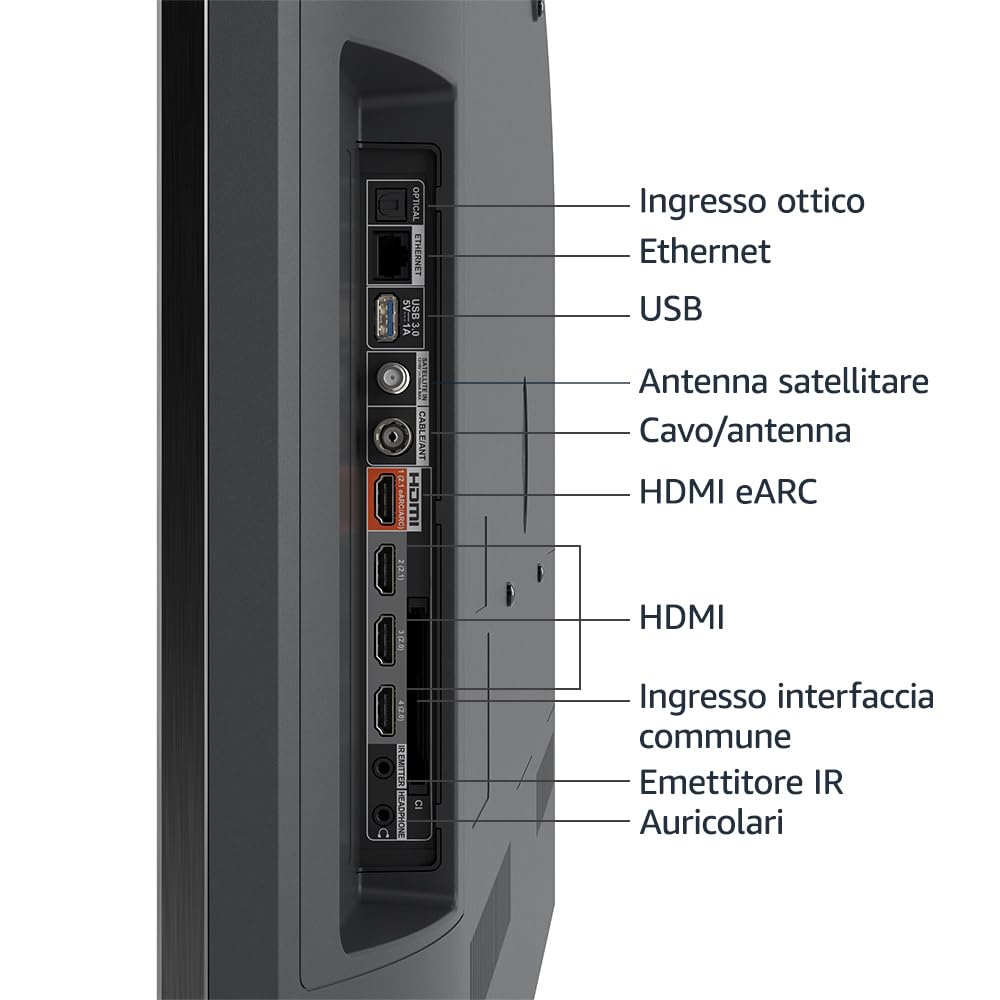 Amazon Ember Serie Omni Mini-LED da 65" con Fire TV, smart TV QLED 4K UHD, Dolby Vision IQ, modalità ambiente, modalità di gioco a 144 Hz, local dimming, comandi vocali con Alexa