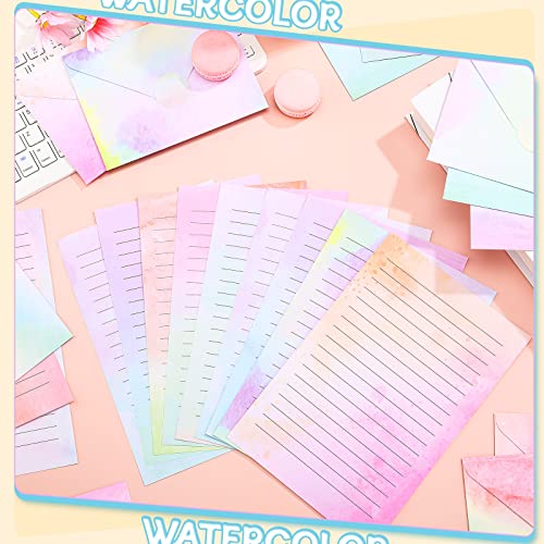 Image of TaoBary 160 Pcs Watercolor Stationery Paper and Envelopes Set, 5.5 x 8.25''