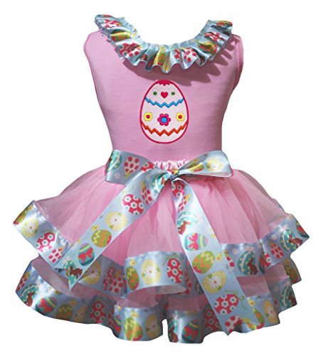 Shirt oeufs ruban et jupe pétale de Pâques floral vêtement bébé fille