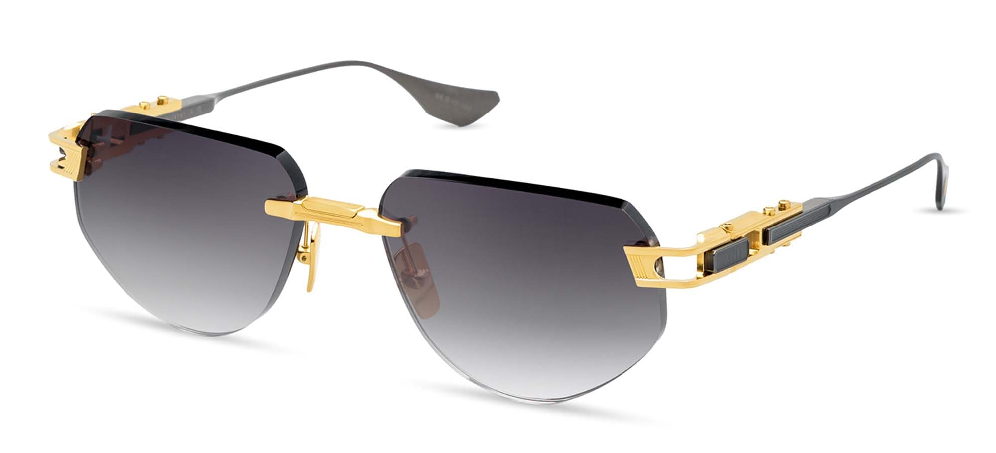 Dita GRAND-IMPERYN DT DTS164 A-01 Yellow Gold Black Iron Metal Rimless Sunglasses Grey Gradient Lens 56-17-137