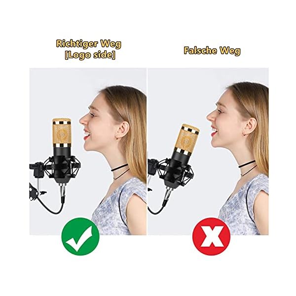 USB Mikrofon Set Studio Kondensator USB Mikrofon Computer PC Mikrofon Kit mit verstellbarem Scherenarm Ständer Shock… – Bild 5