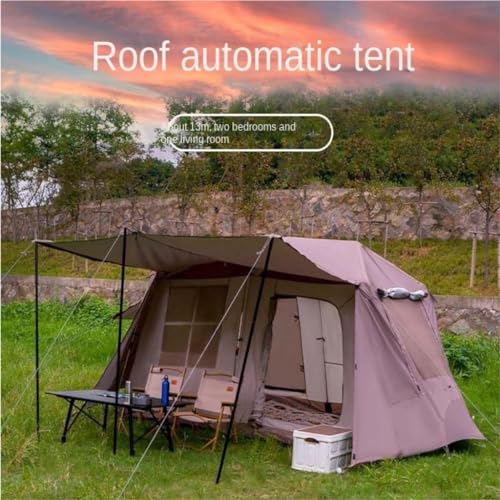 Carpa ligera para camping exterior 13m2 con dos dormitorios y sala miniatura 3
