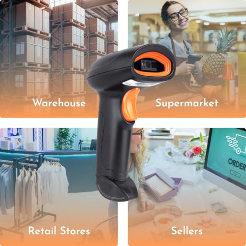Image of PX40 Wireless 2.4GHz 2D & 1D Barcode Scanner (QR Code & Barcode) | Wired & Wireless(Rechargeable) Connectivity | Strong ABS Body | 1 Year Warranty (B29)
