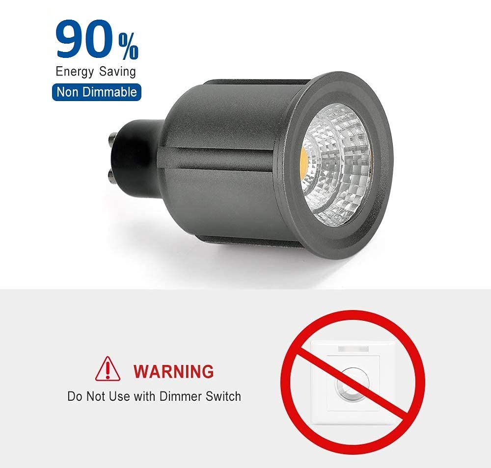 6 bombillas LED GU10 de cuello largo de 80 mm, bombillas LED GU10 de 9 W, ahorro de energía superbrillante, equivalente a bombillas halógenas de 80 W, 720 lm, ángulo de haz de 120° (blanco día)