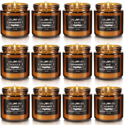 YOROXRG 12 Pcs Scented Candles with Added Natural Essential Oils,