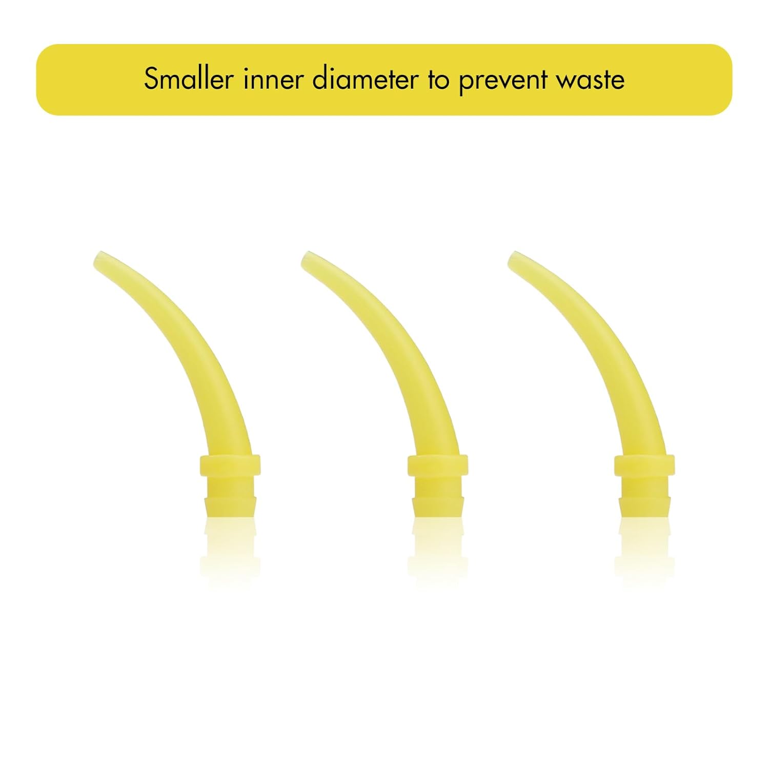 Yellow Dental Mixing Tips Ratio 1:1 Disposable Dental Silicone Tips Dental Impression Accessories Made of Medical Grade Materials Strong Corrosion Resistance and Accurate Control（24mm,100 PCs）