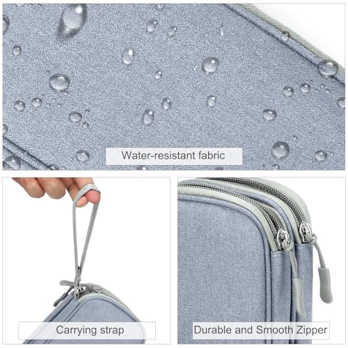 Image of FYY Electronic Organizer, Travel Cable Organizer Bag Pouch Electronic Accessories Carry Case Portable Waterproof Double Layers All-in-One Storage Bag for Cable, Charger, Phone, Earphone Light Grey
