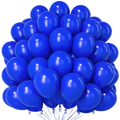 Teselife 100 Ballons Bleus en Latex Mat 12 Pouces, pour Anniversaire Garçon, Mariage, Anniversaires, Diplômes, Fiançailles, Noël, Réveillon du Nouvel An,...