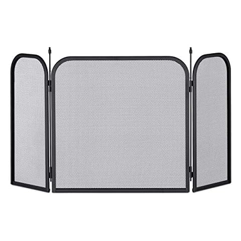 Relaxdays Salvachispas para la Chimenea, Pantalla Triple Cover