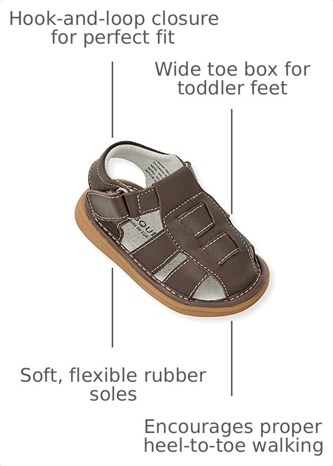 Image of Wee Squeak Toddler Squeaky Sandals with Removable Squeaker in Fun Styles & Colors for Boys and Girls
