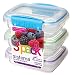 Sistema KLIP IT Accents Collection Food Storage Containers, 6.7 oz./0.2 L, Color Received May Vary, 3 Count