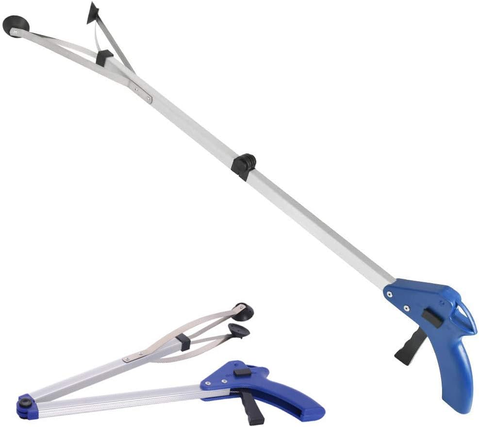 Litter Picker, 32" Hand Grabber, Reacher Gripper Extension Pick-Up Tool, Long Arm Handy Reaching Aid Grabbers Assist Tool for Disabled and Elderly