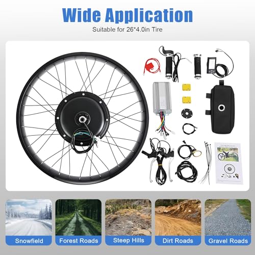 26 inch E-bike achterwiel ombouwkit kit 1500 W LCD elektrische fiets conversie pedelec borstelloze motor fatbike voor fietsombouw - Afbeelding 4