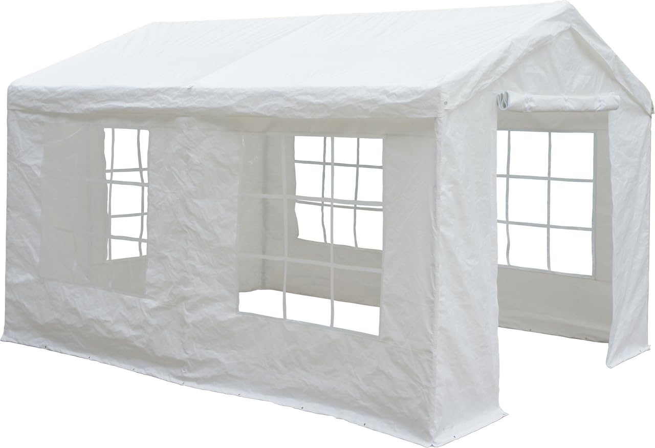 METRO Professional Carpa para Fiestas Blenheim, Acero/Polietileno, 3 x 4 m, Impermeable, Paredes Laterales y Ventanas, Carpa para el Exterior con Protección UV, Bolsa de Transporte Incluida, Blanca