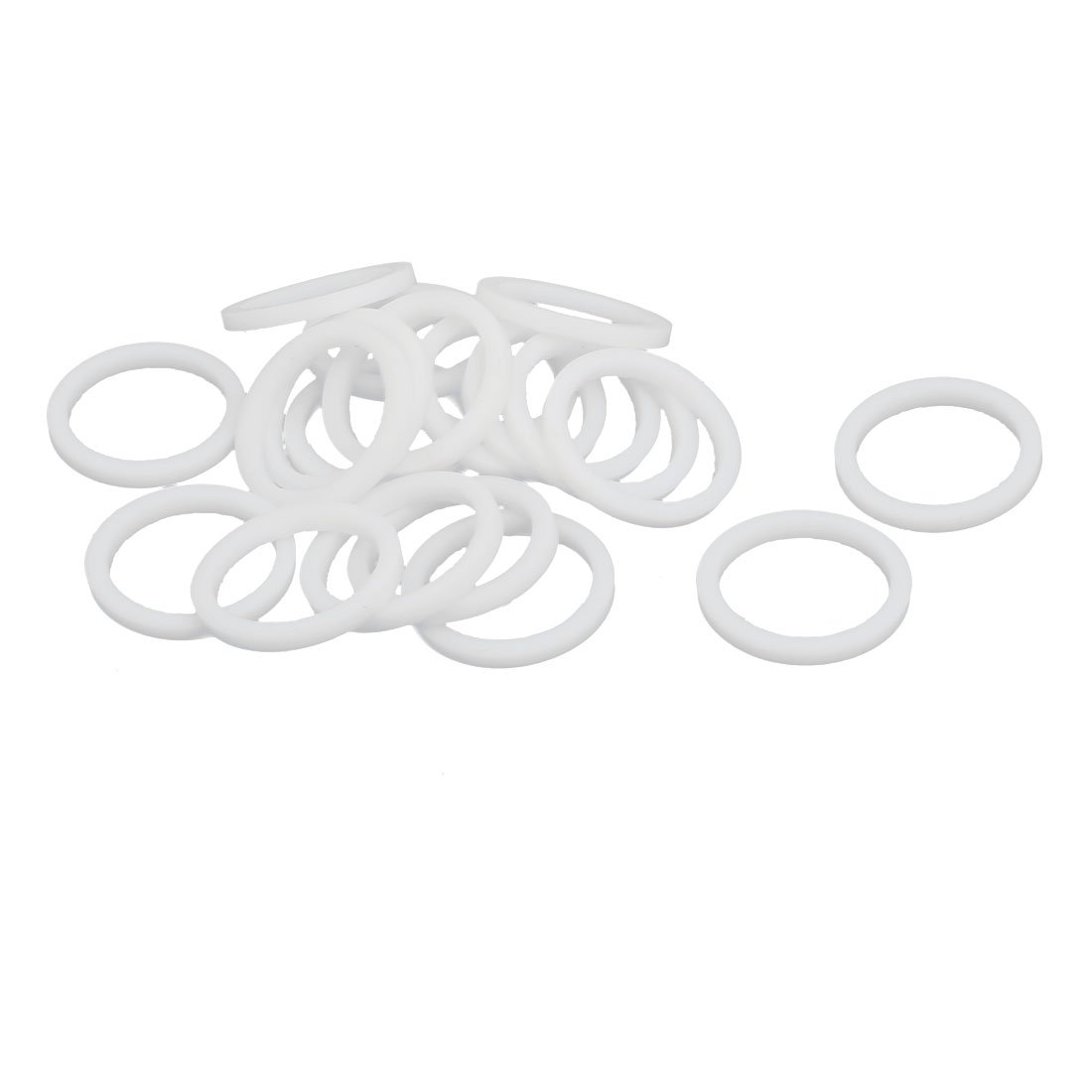 uxcell PTFE Flat Washers 20mm OD 16mm ID 2mm Thickness Sealing Gasket for Faucet Pipe Water Hose, White, Pack of 20