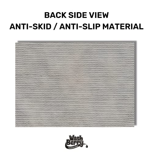 Image of Polyester Washable Car Seat Cover Non-Slip Mat Set of 3 for All Cars Sofa Pooja Aasan Use | Universal Size | Machine Washable Anti-Slip Car Mat for Front and Back Seats (Coffee Striped)