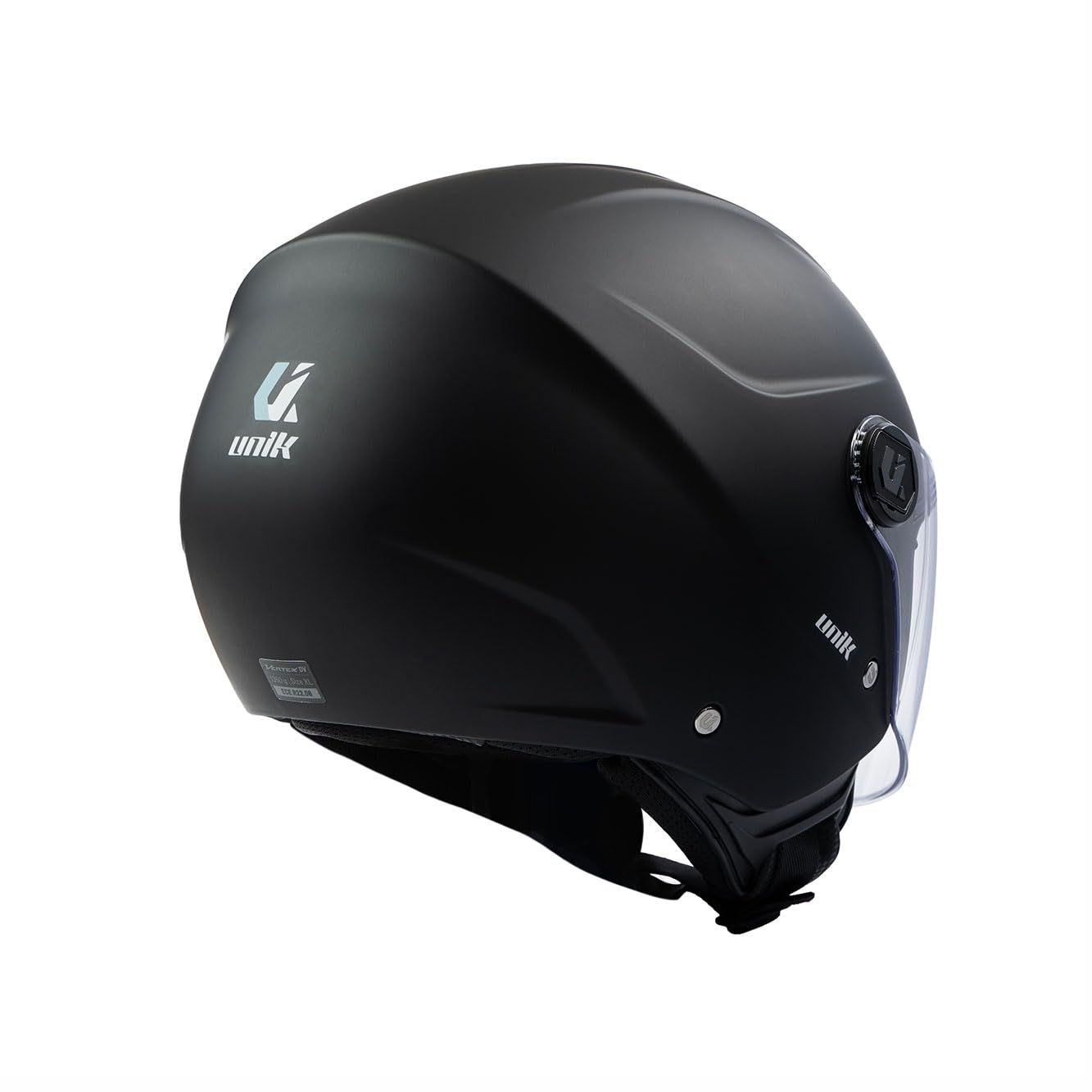 unik Casco Moto Jet Abierto Motocicleta Scooter Ciclomotor Hombre/Mujer Airflow Cierre Micrométrico Desmontable Homologado - Negro Mate, S