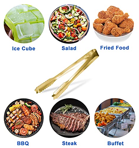 Wafjamf Ice Tongs For Ice Bucket,7 Inch Serving Tongs,Bar Tongs,304 Stainless Steel,-Gold Plated-For Bar Kitchen Restaurant thumb #4