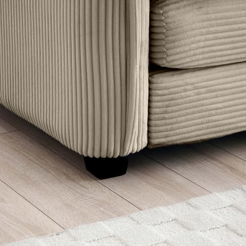 KEIKI 150" L-Shaped Oversized Corduroy Modular Sectional Sofa with 1 Ottoman, High-Density Foam Cushions, Removable Armrests, Upholstered 4-Seater Corner Couch with 6 Pillow, for Living Room, Tan by KEIKI - Image 6