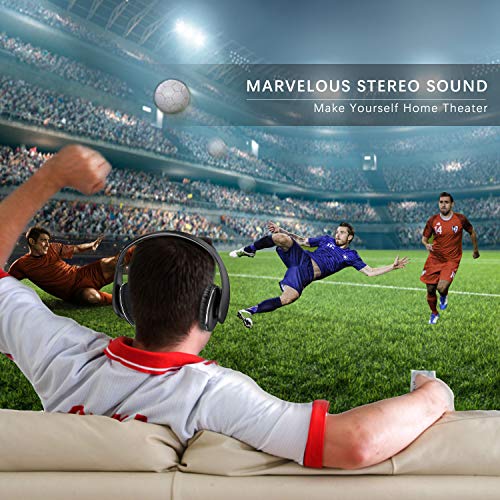 Jelly Comb Cuffie TV wireless Ottico auricolare stereo ricaricabile con trasmettitore per TV/televisione/PC/radio/telefono, 100 piedi, connessione ottica, 3,5 mm AUX, uscita audio RCA