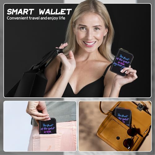 Image of Cute Credit Card Holder with Zipper, Bible Verse RFID-Blocking Card Case Small Wallet for Women Men, Multi-slot Card Organizer Case Travel Accordion Wallet