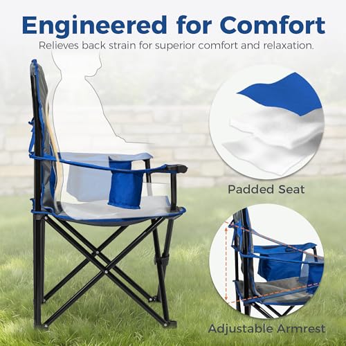 Silla de camping sobredimensionada acolchonada Matrasco Oversized Camping Chair Azul Zafiro miniatura 4