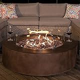 COSIEST Outdoor Propane Fire Pit Coffee Table w Dark Bronze 42-inch Round Base Patio Heater, 50,000...