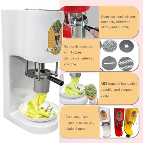 flatpincololee Softeismaschine für Zuhause – Eismaschine aus Edelstahl mit 4 Formen, 420 ml Fassungsvermögen, Fruchtsorbetmaschine für Eisdielen und Dessertläden,White – Bild 8