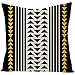 ANAZOZ Funda Cojin Exterior 50 50,Funda de Cojin Sofa Negro Blanco Amarillo,Rayas Triangulares Funda Cojines de Lino Fundas Cojines Sin Relleno