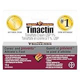 Tinactin Antifungal Cream: Cures and Prevents Athlete's Foot, Rapidly Relieves Itching, Burning and Cracking - Non-Stinging, Non-Staining Formula; Medicated Tolnaftate Cream (15g)