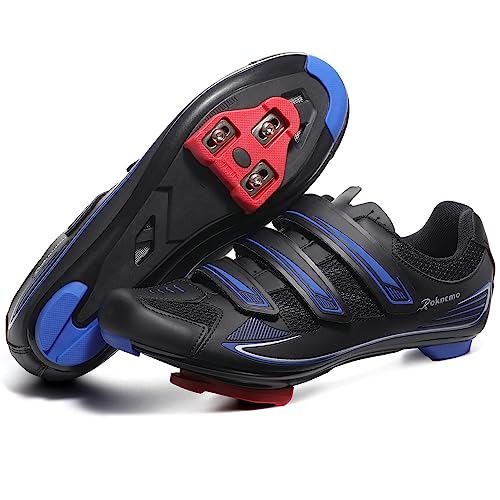 Image of Men's Cycling Shoes - 2 & 3 Bolt Look Delta Cleat Spin Bike Shoes - Compatible with SPD Clips - Perfect for Indoor & Outdoor Road Cycling