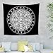 Casque islandais de Couleur Unie de crainte Totem tenture Murale Tapisserie Celtique Viking Bouclier Casque de Terreur Tapisserie runique scandinave Plafond mural-95x73 cm_Blanc