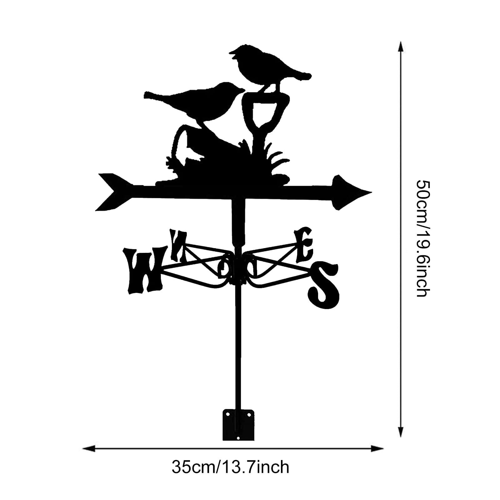 Decorazione da Giardino per Esterni,banderuola in Metallo,Acciaio Inossidabile,con Supporto Tetto,banderuola,Decorazioni Gazebo e Fattoria all'aperto