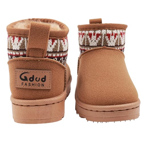 Girls Boys Snow Boots Toddlers Warm Winter Shoes Kids Outdoor Faux Fur Boots with Non-Slip Sole4