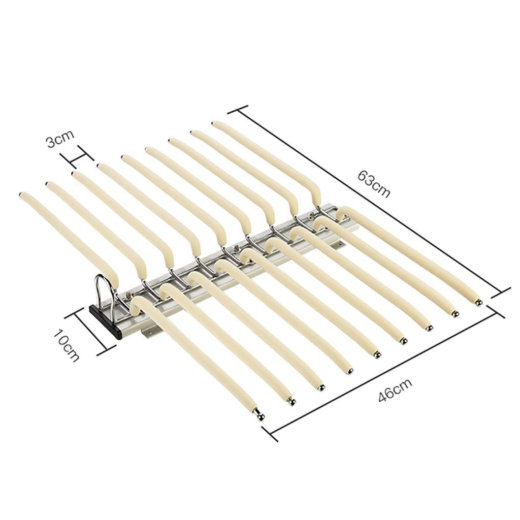 Armadio Push-Pull Portapantaloni da 18 Pantaloni, Guida Scorrevole per Riporre Sciarpe Estraibili, Portaoggetti per Armadietto Profondità 47Cm Larghezza 64Cm/Bianco