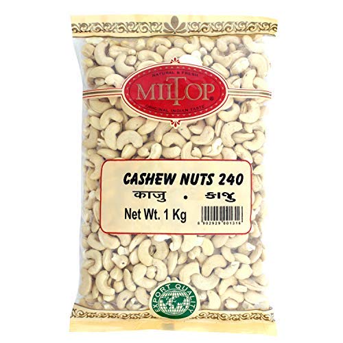 Image of Miltop Premium Big Size Cashew Nuts W240, 1 kg, Dry Fruits