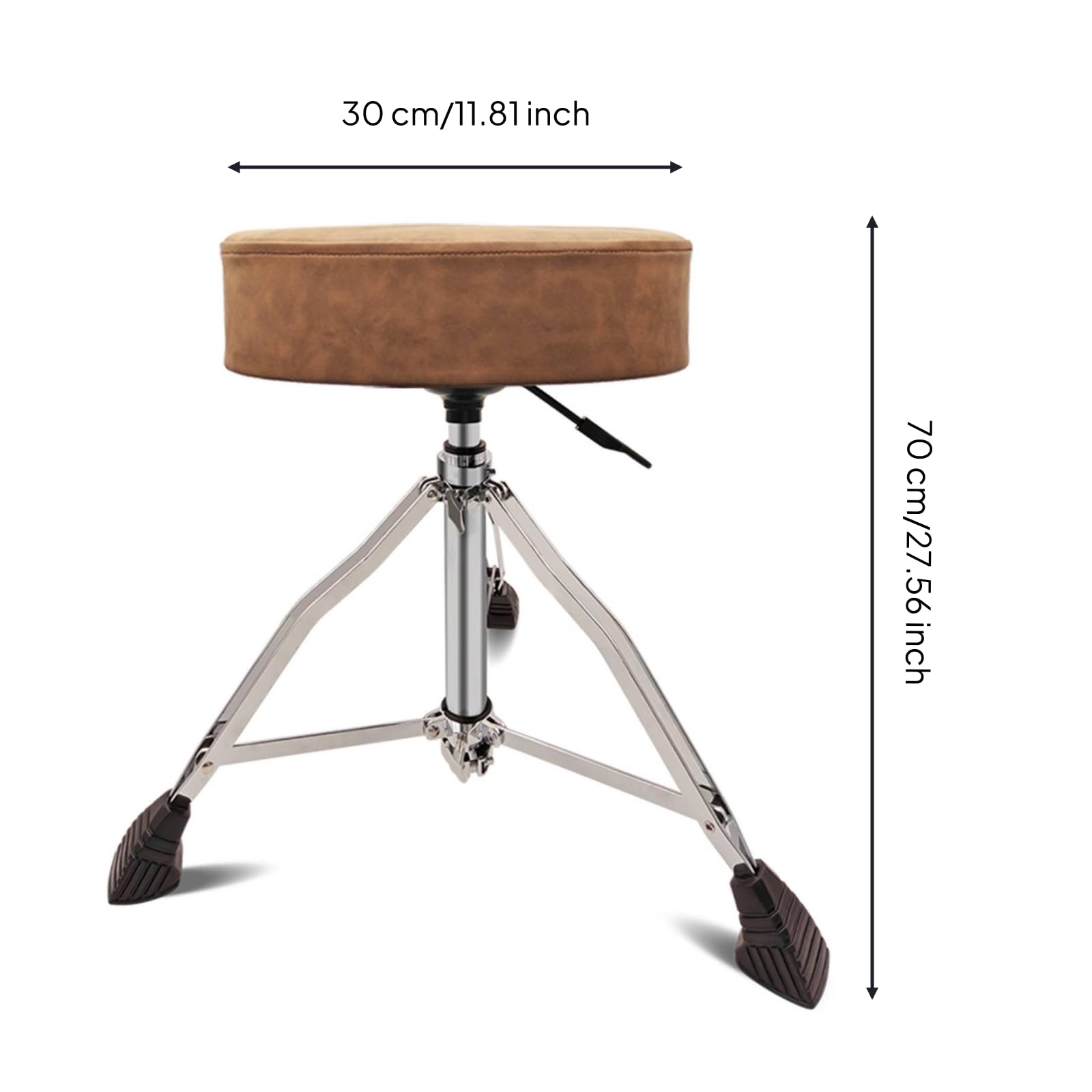 Taburete Regulable de Batería Antideslizante Taburete Neumático de Batería Carga Fuerte Asiento Musical para Bateristas, Escenario