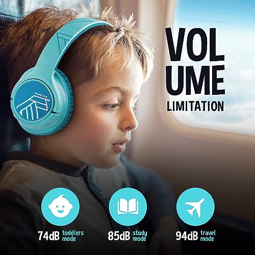 Image of PowerLocus Kids Headphones Wireless, 74 /85 /94dB Volume Limit, 45H Playtime