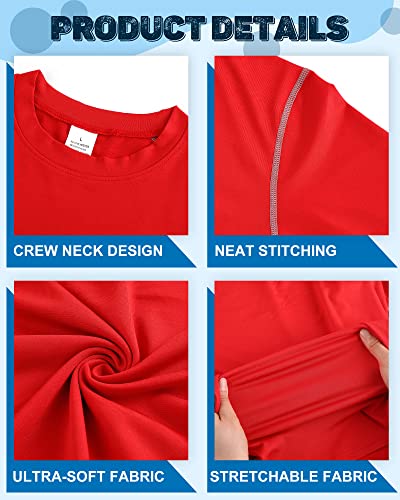 Hicarer 6 Pack Men's Athletic Compression Shirts Long Sleeve Workout Running Undershirt Thermal Sport Base Layer Top3