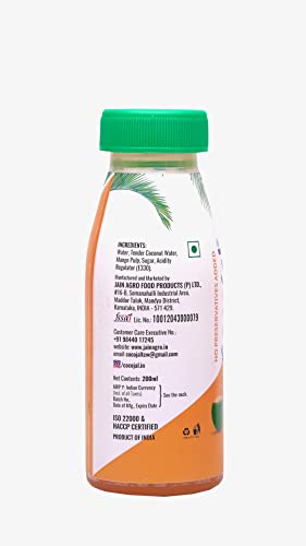 Image of Cocojal Mango Tender Coconut Water | No Added Preservatives | No Added Flavours | Not from Concentrate | 200 ml (Pack of 12)