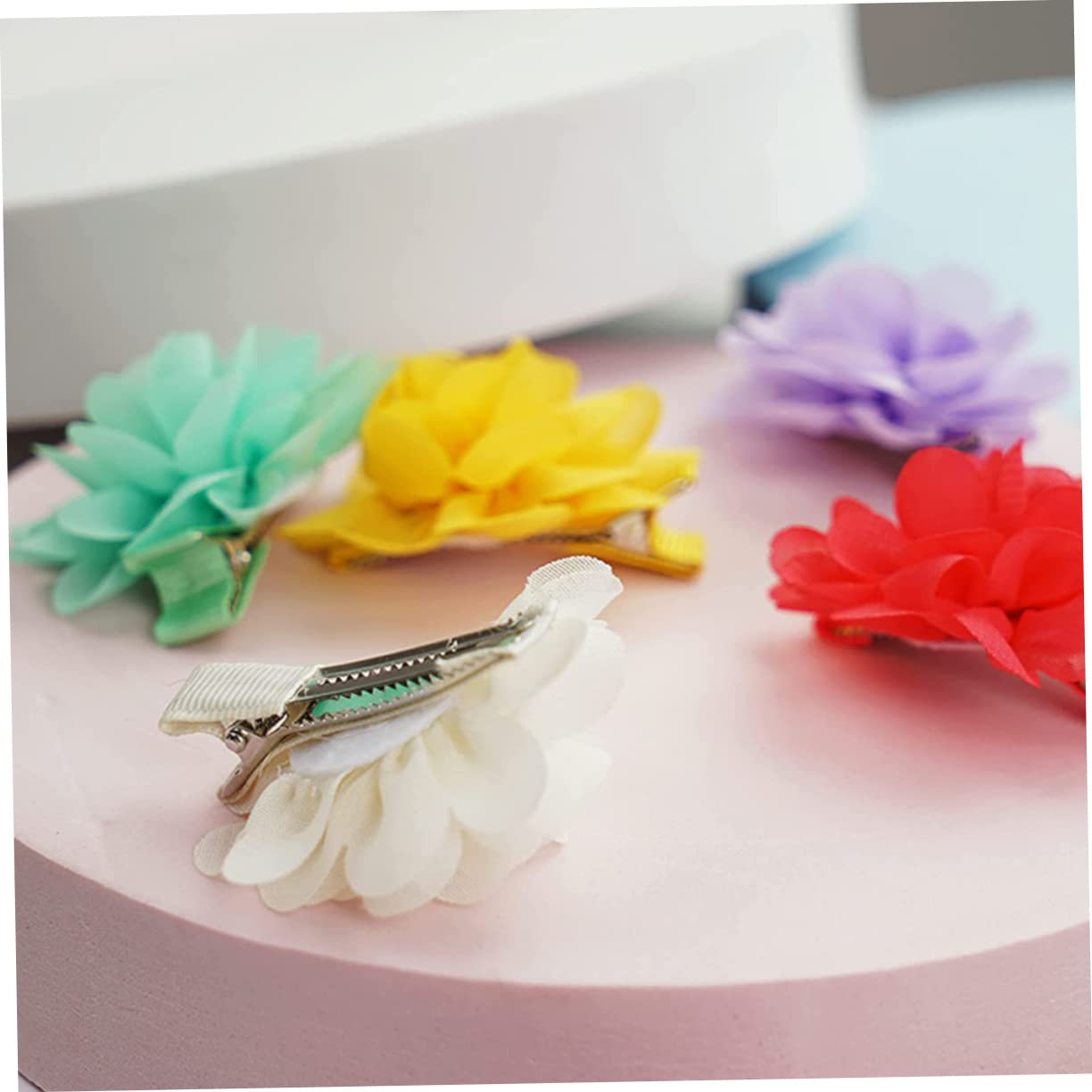 100 Pz fermaglio per fiore di chiffon mollette per con fiore di chiffon accessorio per per ragazze barrette hair pin fermaglio per per bambini HAPINARY