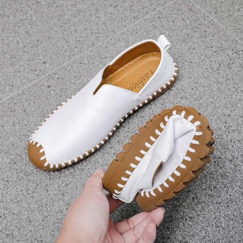 Image of Men's Genuine Leather Loafer Shoes Slip On Soft Walking Driving Shoes