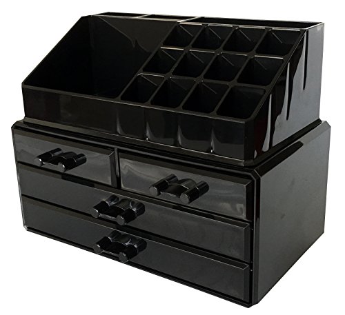 Sodynee Makeup Cosmetic Organizer Cosmetics Organizers Storage Drawers, Two Pieces Set