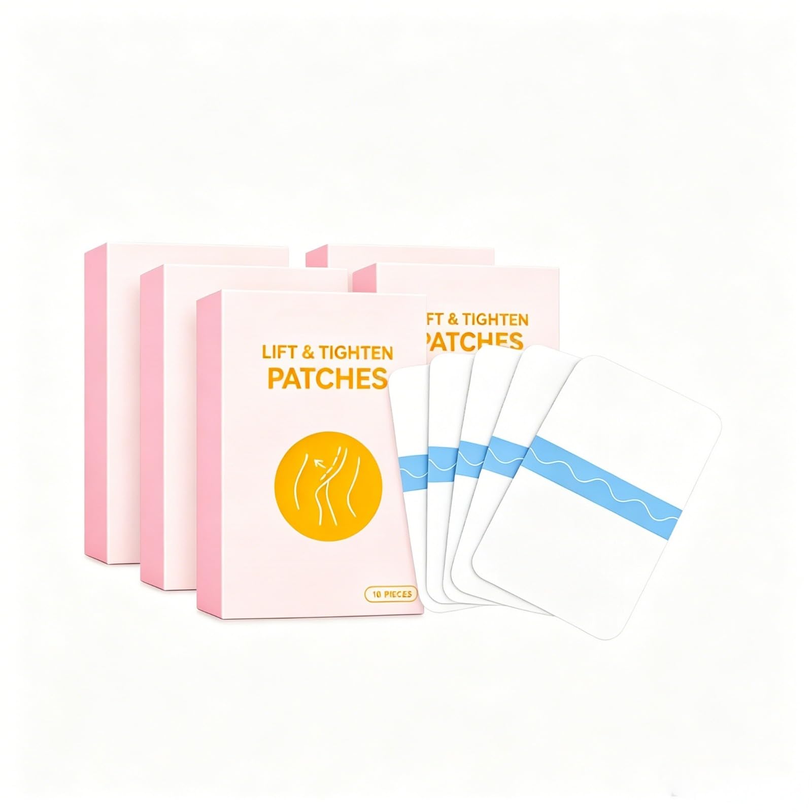 Parches reafirmantes y moldeadores corporales, parches invisibles que tensan la piel flácida de muslos, abdomen y glúteos. Resistentes al agua y al sudor. 10 parches por caja