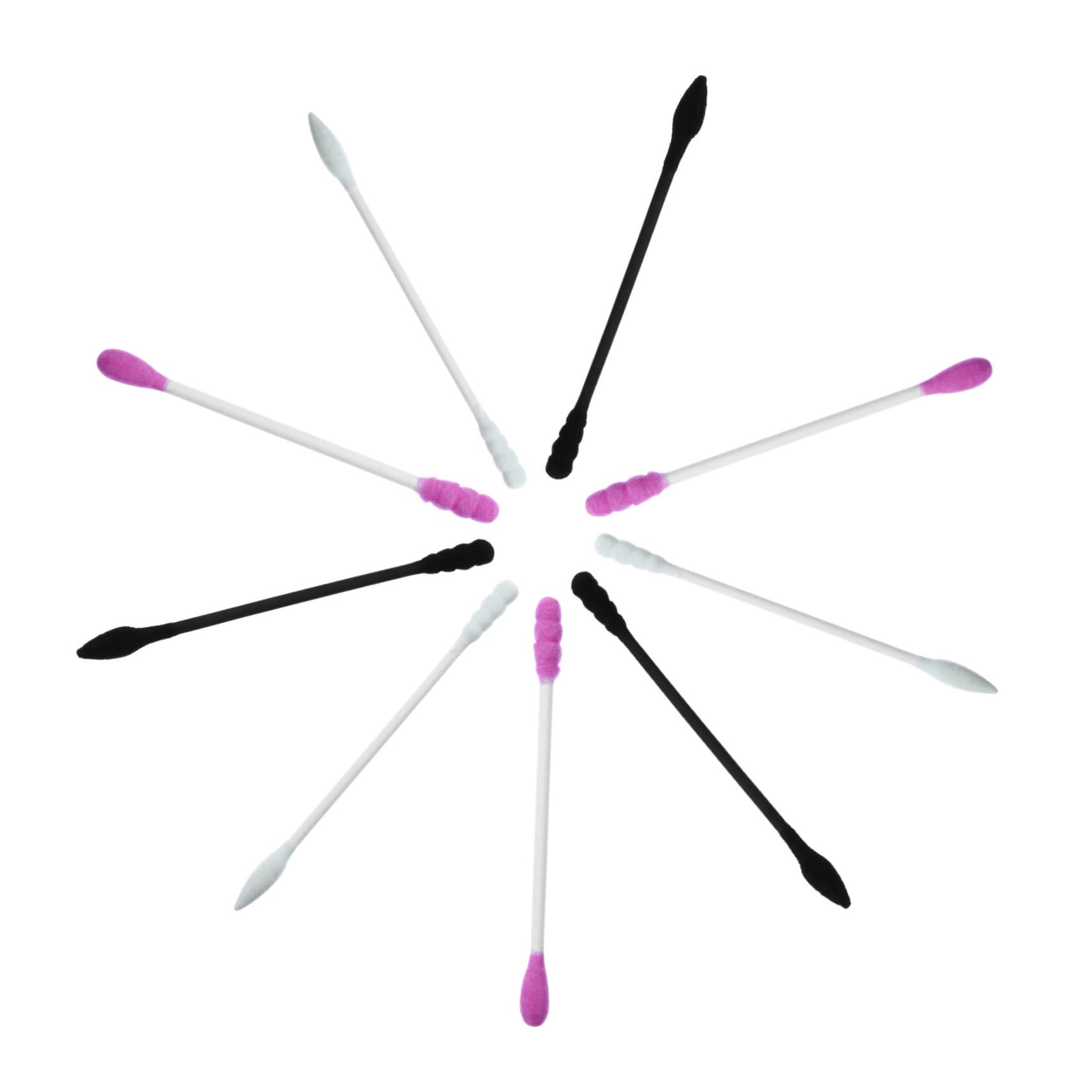 Healeved 300 Count Long Cotton Swabs Double Headed Pointed Tips Non-shedding for Makeup Cleaning Random Color