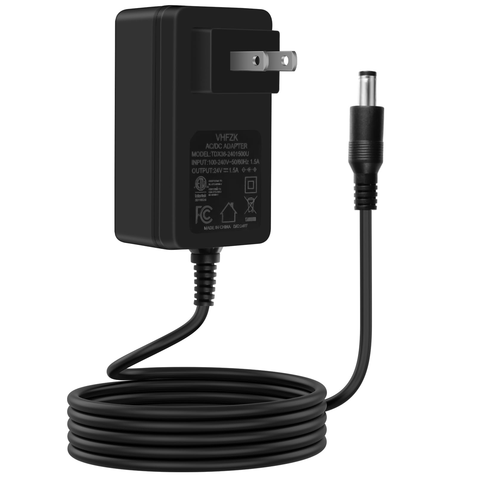 24V 1.5A Power Adapter 100V-240V AC to DC with 5.5mm * 2.1mm Plug