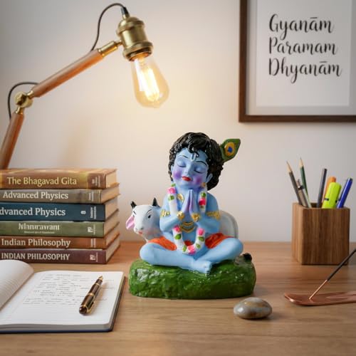 Image of HindCraft Bal Krishna Idol for Home Decor | Laddu Gopal Murti, Kanha Ji Statue for Puja Room, Temple Decoration, Janmashtami Decor, Spiritual Gift, Krishna Showpiece for Home & Office