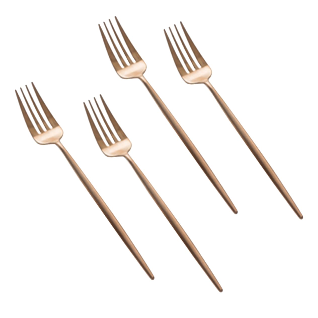 SOLUSTRE 4 Pcs Stainless Steel Fork Fruit Forks Mirror Polishing Forks Dinner Forks Food Serving Forks