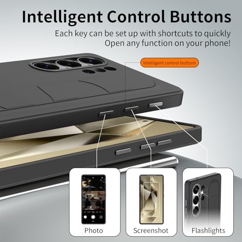 Image of for Samsung Galaxy S24 Ultra 5G with Smart Button, Standing Grip Phone Case with Kickstand, for Samsung S24 Ultra 5G Case Smart Button Cover | Hand Strap | Soft Touch | Stand Grip | Smart Butto
